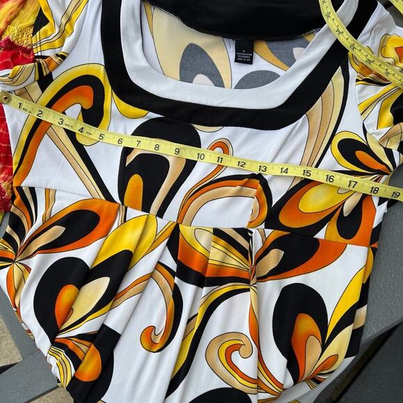 women’s dress, size L, polyester, swirls, colorful - Picture 7 of 9